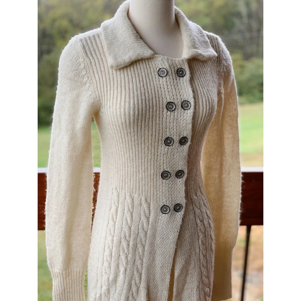 Women's Cream Cardigan Sweater